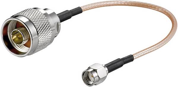 N (m) - RP-SMA (m) kabel - RG316 - 50 Ohm / transparant - 0,15 meter