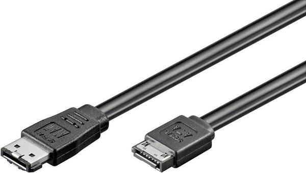 eSATA - SATA datakabel - plat - SATA300 - 3 Gbit/s / zwart - 0,50 meter
