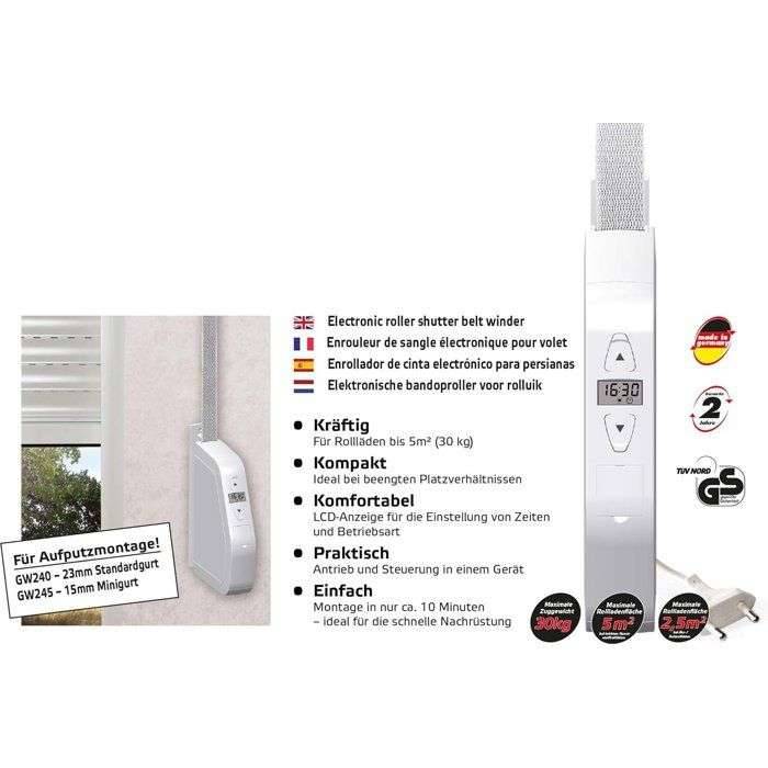 Bandoproller - SUPERROLLO - GW245 - Elektrisch - 15 mm - 1,5 m kabel - Wit-2