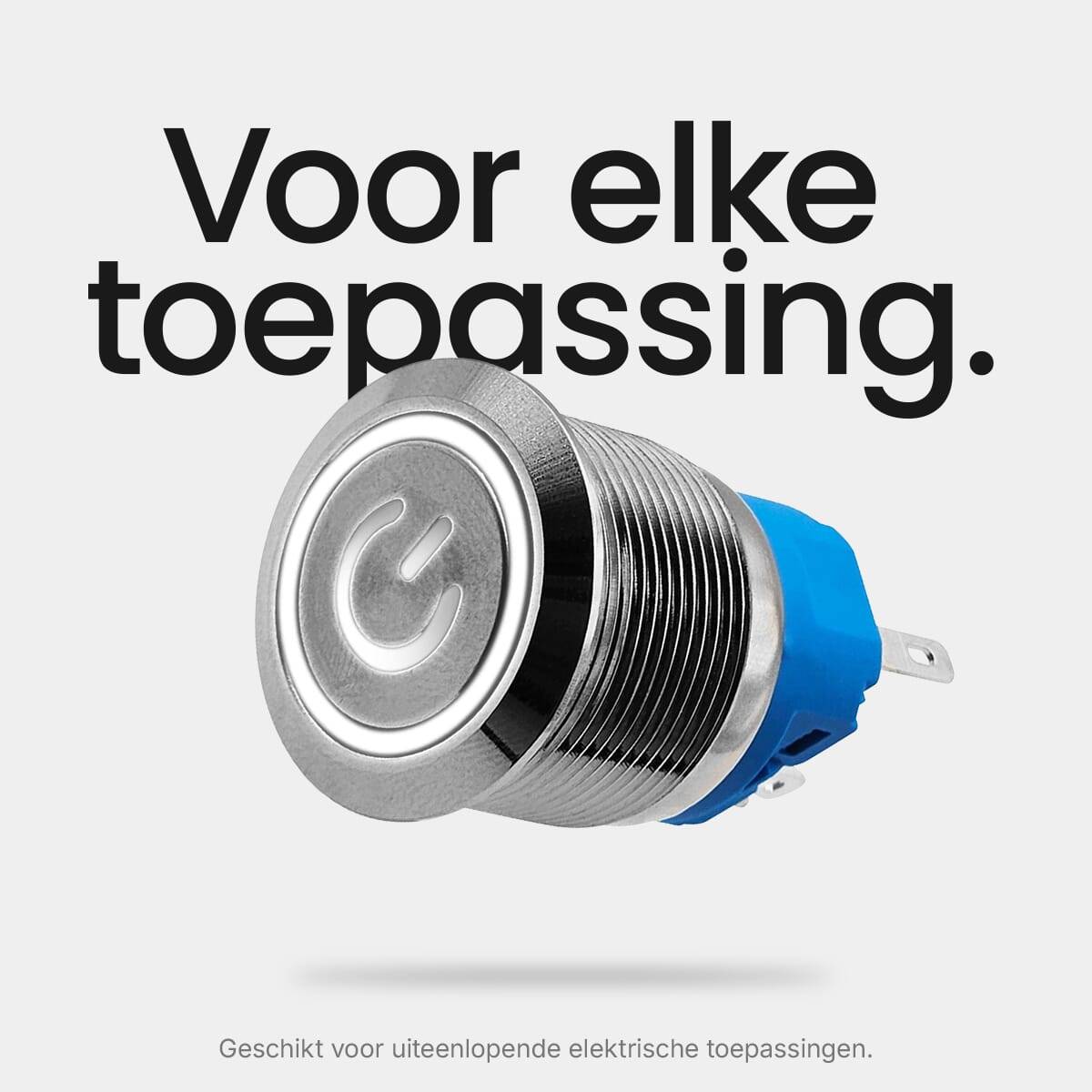 ProRide Drukschakelaar ON-OFF - 220V/5A - Inbouw-Ø22mm - Waterdicht - LED-Ring - Wit - 5 Stuks-3