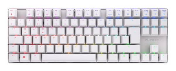 CHERRY MX 8.2 TKL Draadloze RGB-toetsenbord Gaming USB + RF Draadloos + Bluetooth QWERTZ Engels Wit
