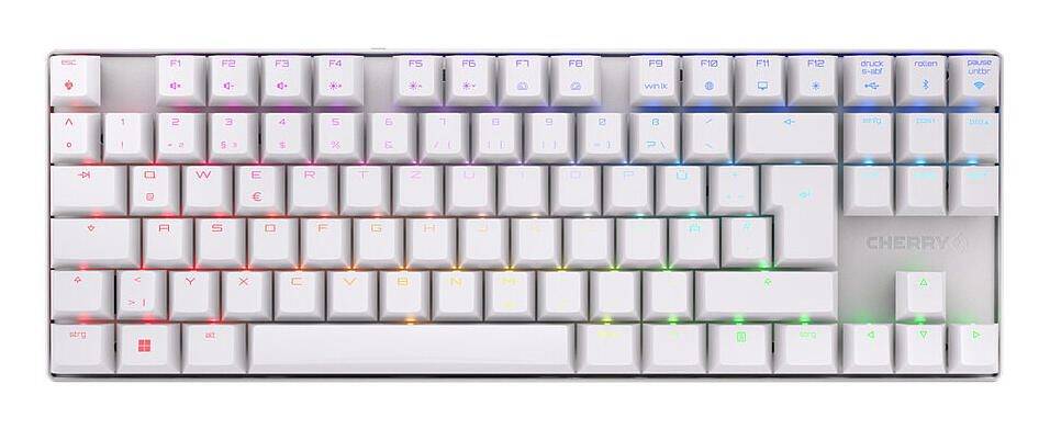 CHERRY MX 8.2 TKL Draadloze RGB-toetsenbord Gaming USB + RF Draadloos + Bluetooth QWERTZ Engels Wit-0
