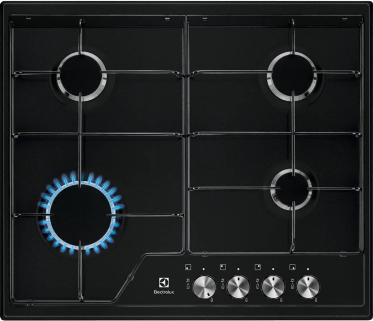 ELC Electrolux EGS6424K kookplaat Zwart Ingebouwd 60 cm Gaskookplaat 4 zone(s) (7332543698561)-0