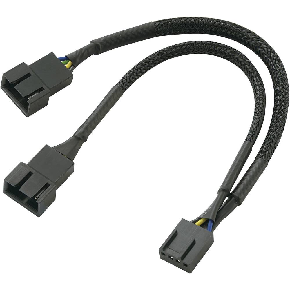 Y-kabel PC-ventilator [1x PC-ventilatorstekker 3-polig - 1x PC-ventilatorbus 4-polig] 0.15 m Zwart Akasa
