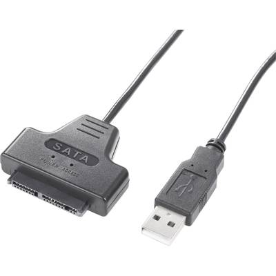 Renkforce HDD Adapter [1x USB-A 2.0 stekker - 1x Micro-SATA-combistekker 9+7-polig] 0.48 m Zwart