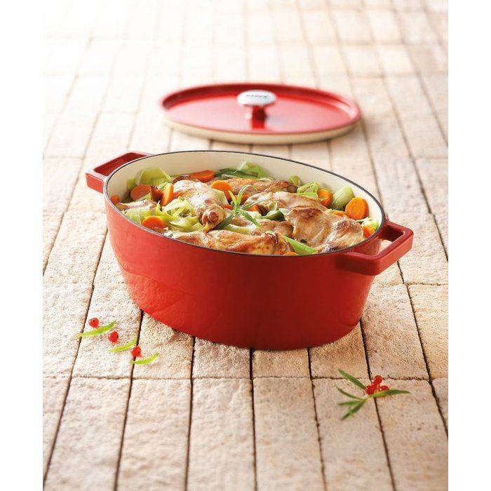 PYREX Ovalen Stoofpan 5,8 L Rood - Geschikt voor Alle Vuren Behalve Inductie-2