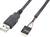 USB-kabel met mannelijke A-stekker en interne header-connector met vier pinnen, voor het aansluiten van interne computercomponenten.