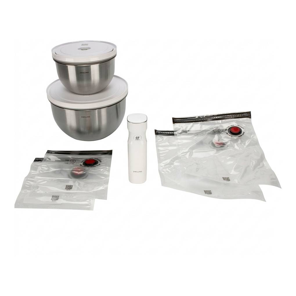Zwilling Fresh&Save Kom Vacuüm Startset, 9-delig, roestvrij staal-0