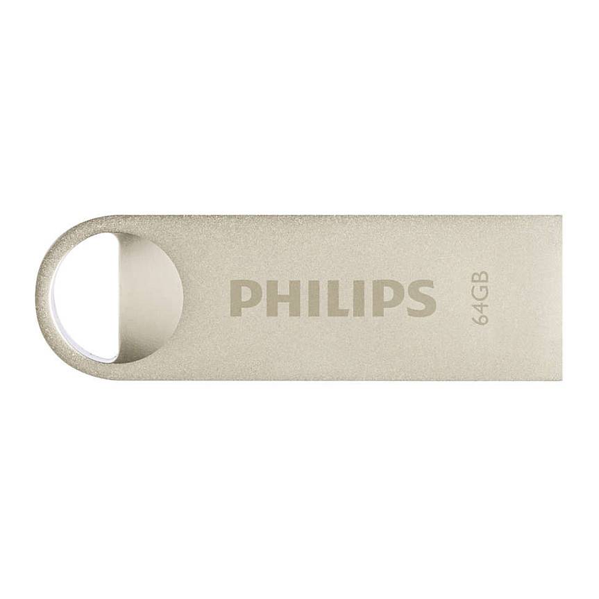 USB stick 2.0 Philips Moon USB-A 64GB zilver-0