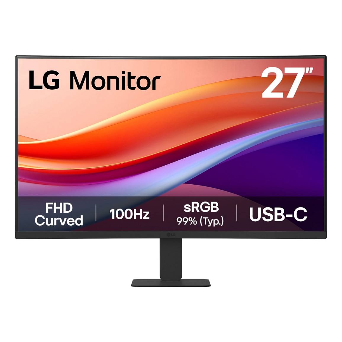 LG 27U421A-B Office Monitor - FHD VA Curved Display, 100 Hz USB-C 15 Watt PD-0