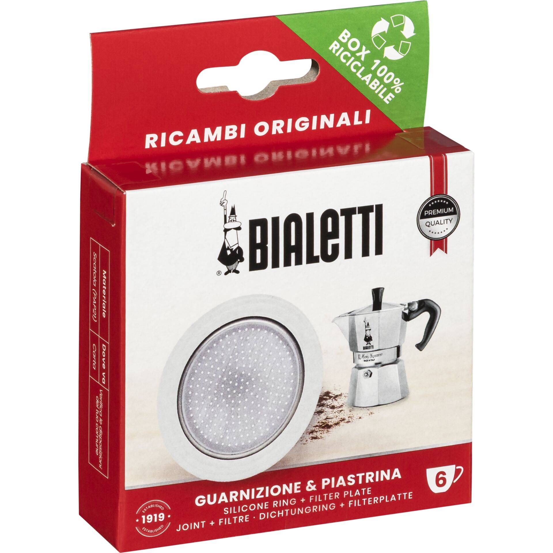 Vervangingsonderdelen voor Bialetti Inducible: 1 vervangende pakking + 1 filter (4 cups)-0