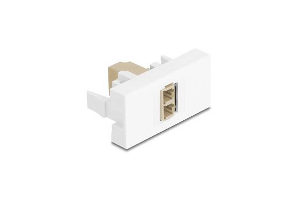 Delock Easy 45 Module LC Duplex female to LC Duplex female white / beige