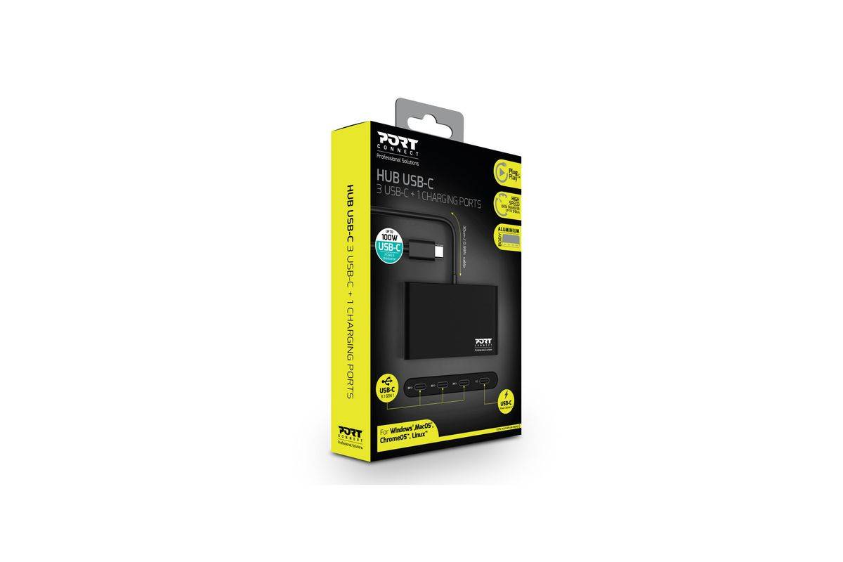 PORT Designs 900147 USB-C (USB 3.2 Gen 2) multiport hub 5 poorten Zwart-1
