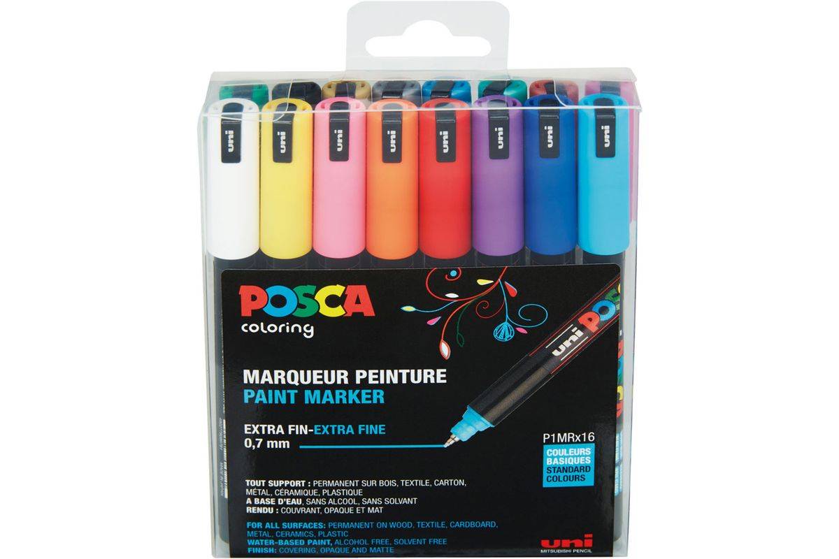 POSCA markeerstift UNI PC-1MR set van 16-0