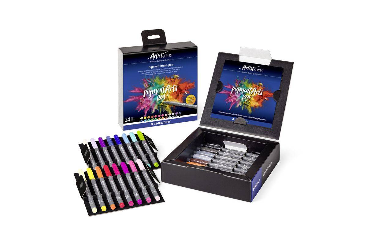 Brushpen Staedtler PigmentArts set à 24 kleuren-1