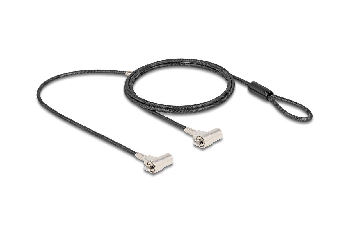 Navilock Dual Laptop Security Cable with Key Lock for two Kensington slots 3 x 7 mm-0