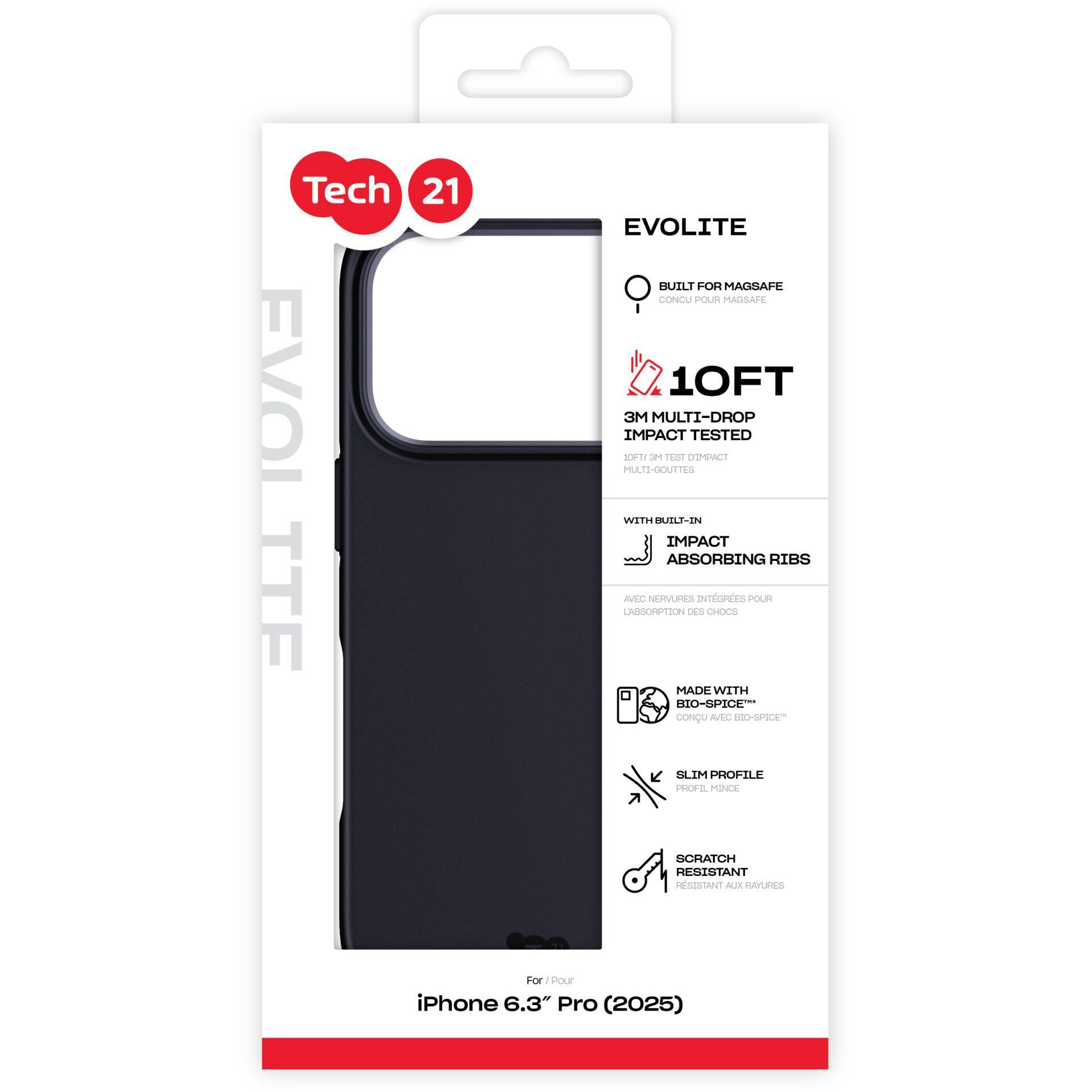 Tech21 EvoLite MagSafe-hoesje voor iPhone 17 Pro, zwart-0
