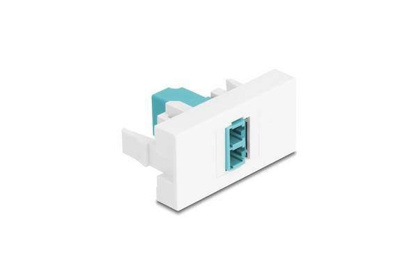 Delock Easy 45 Module LC Duplex female to LC Duplex female white / aqua