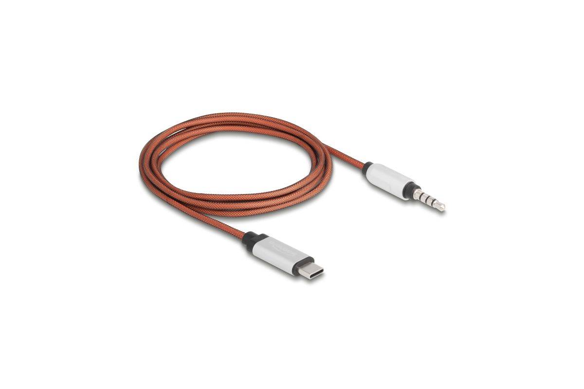 Delock AUX Cable USB Type-C™ male to Stereo plug 3.5 mm 4 pin 1.2 m-0