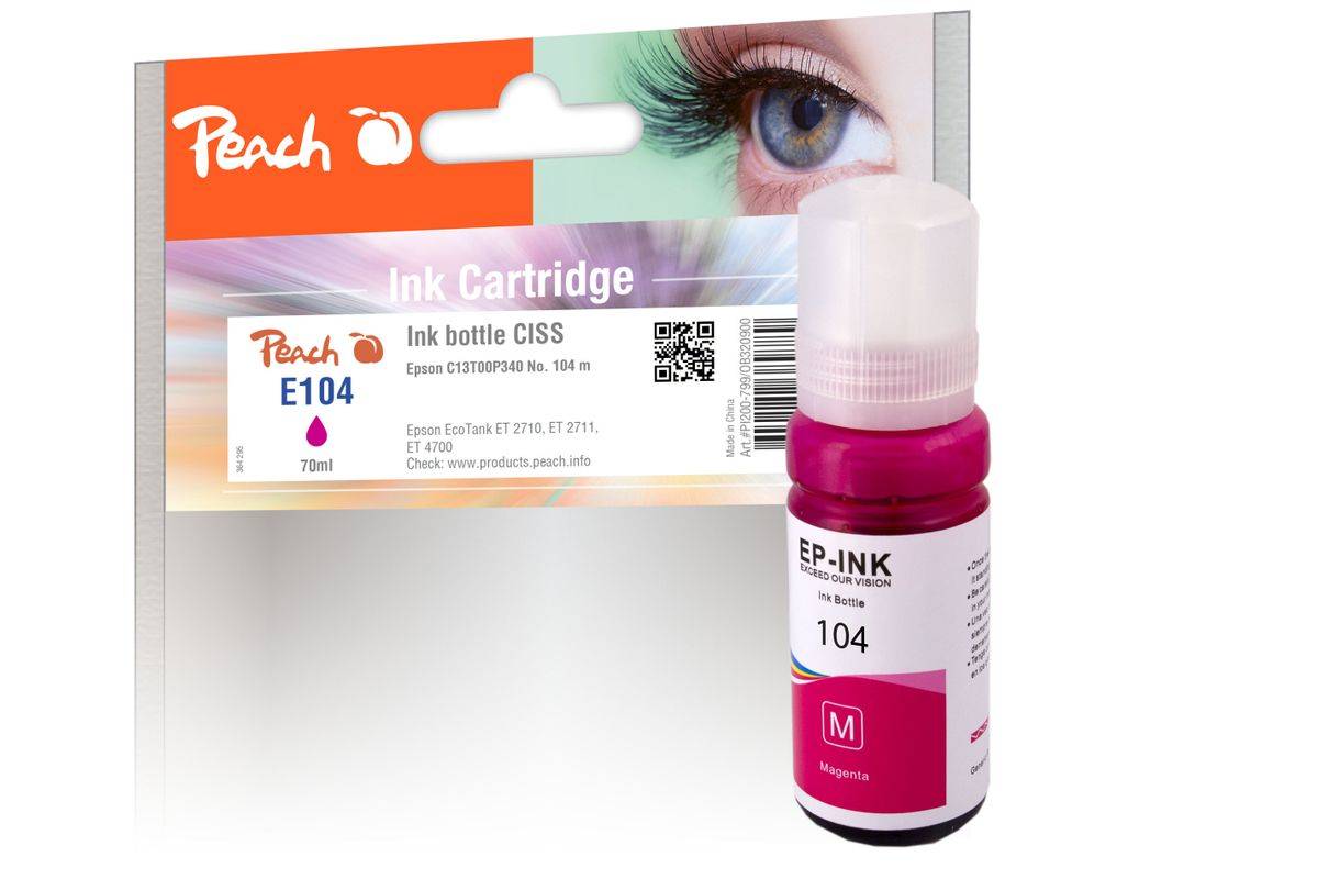 Perzikcartridge Epson CISS 104, magenta T00P340 comp-0