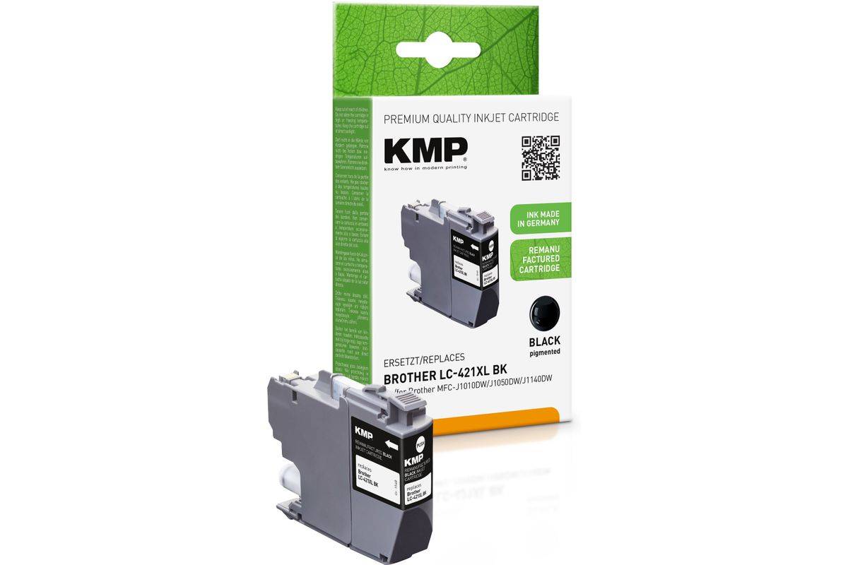 KMP cartridge Brother MFC-J1010DW LC421XLBK zwart 500S. 14ml gereviseerd-0