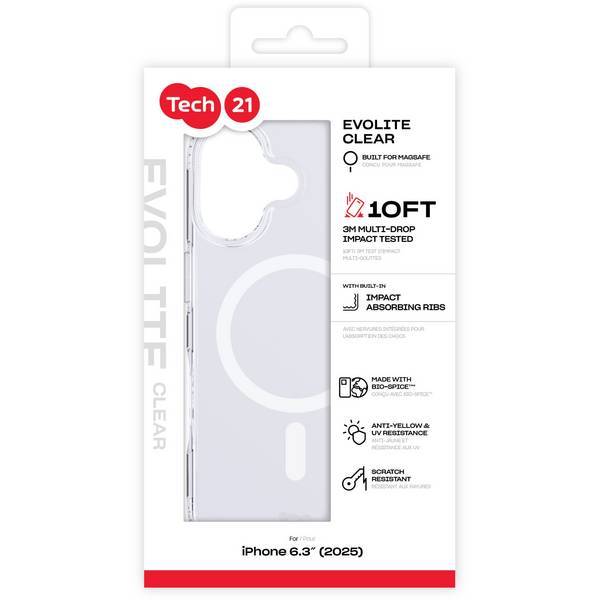 Tech21 EvoLite MagSafe hoesje voor iPhone 17 transparant