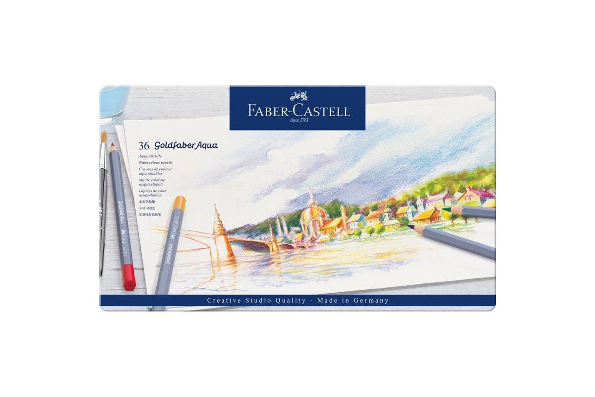 FABER-CASTELL Aqua.stift Goldfaber Aqua 36-metalen kast