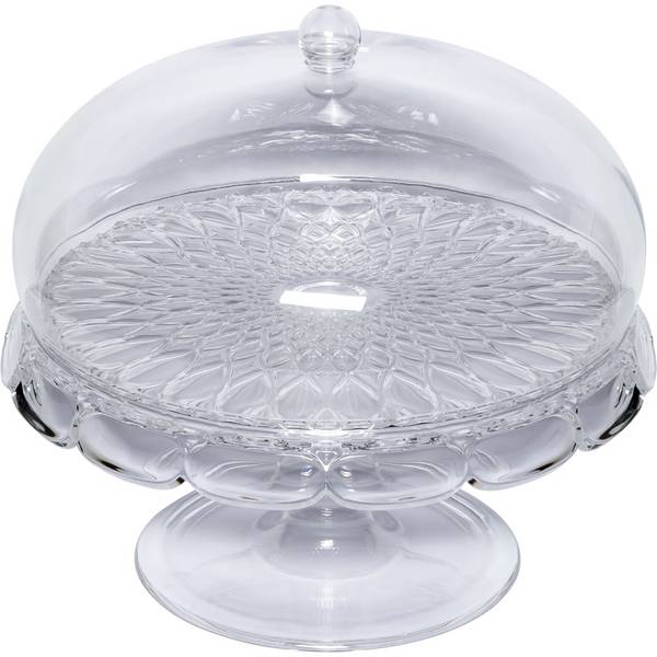 Guzzini VANITY taartschaal met voet en deksel clear