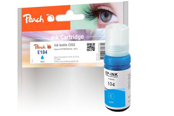 Perzikcartridge Epson CISS 104, turkoois T00P240 comp