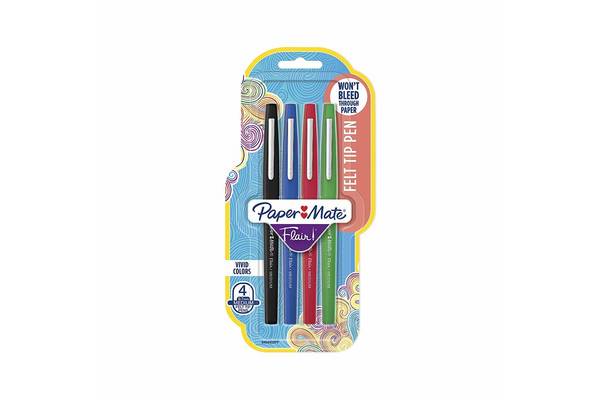 PAPER MATE viltstift Flair 4-pack kleuren M 0,7 mm blister