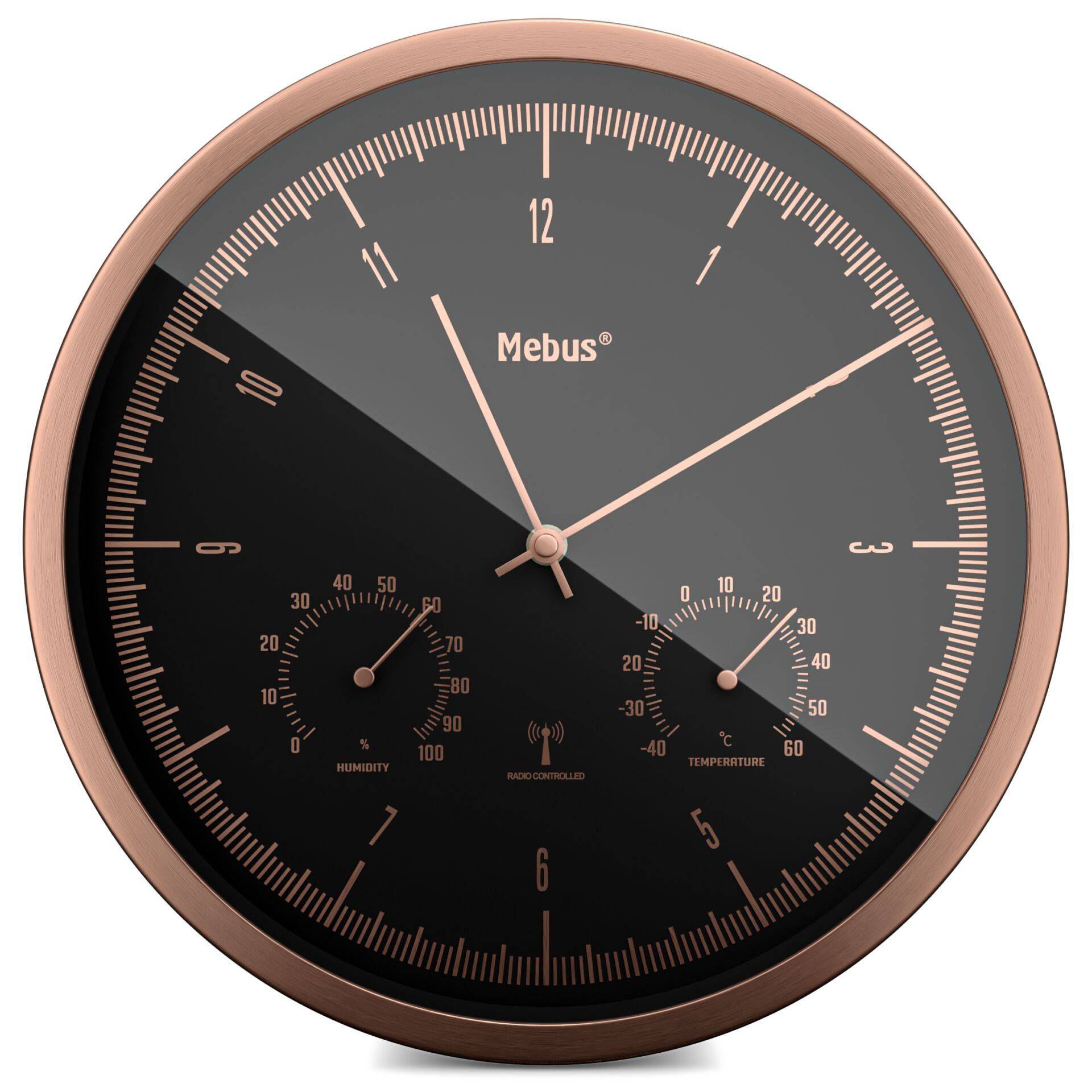 Mebus 19777 radiogestuurde wandklok met thermo-hygrometer-0