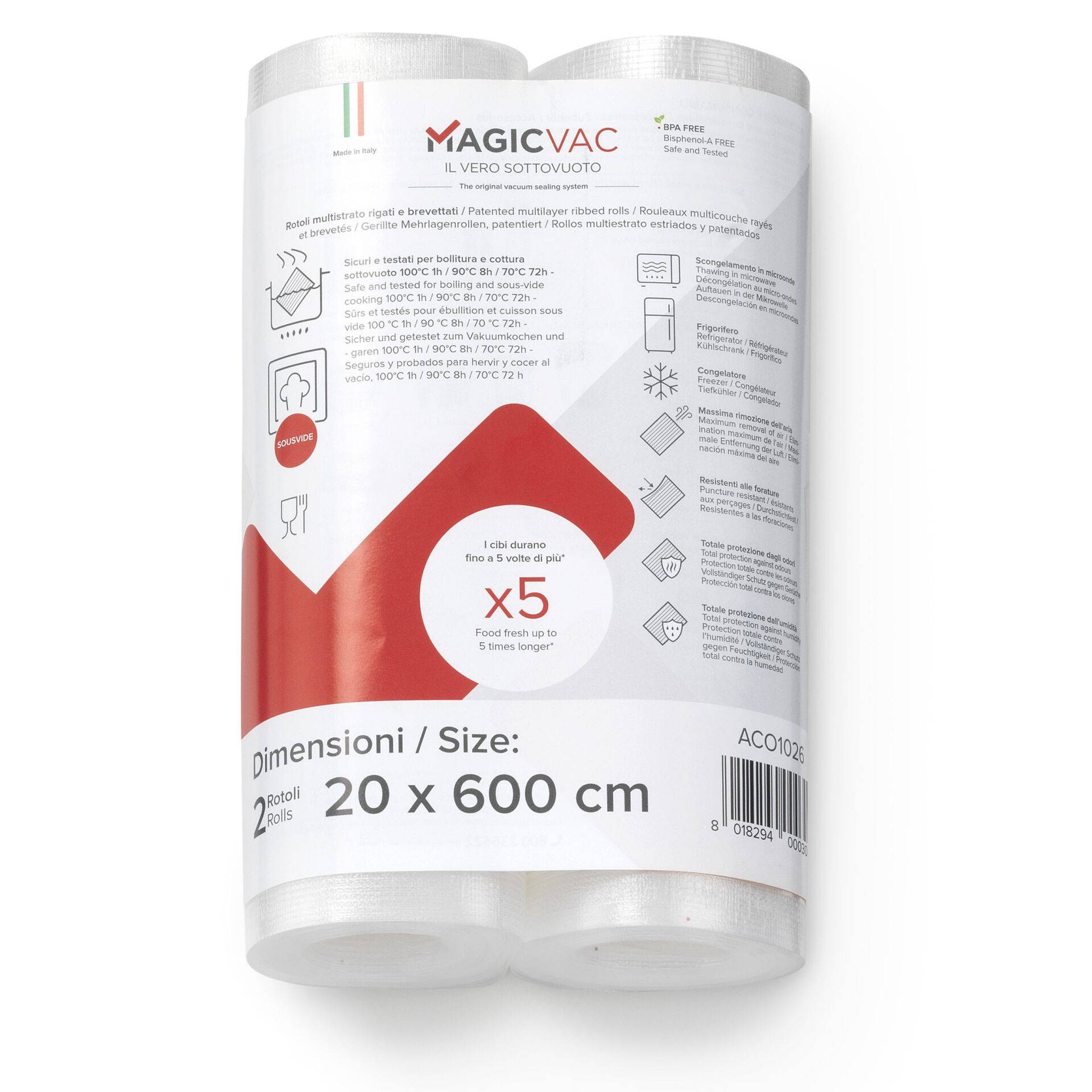 MagicVac 2 vacuÃ¼m folierollen met label 20 cm x 6 m-0
