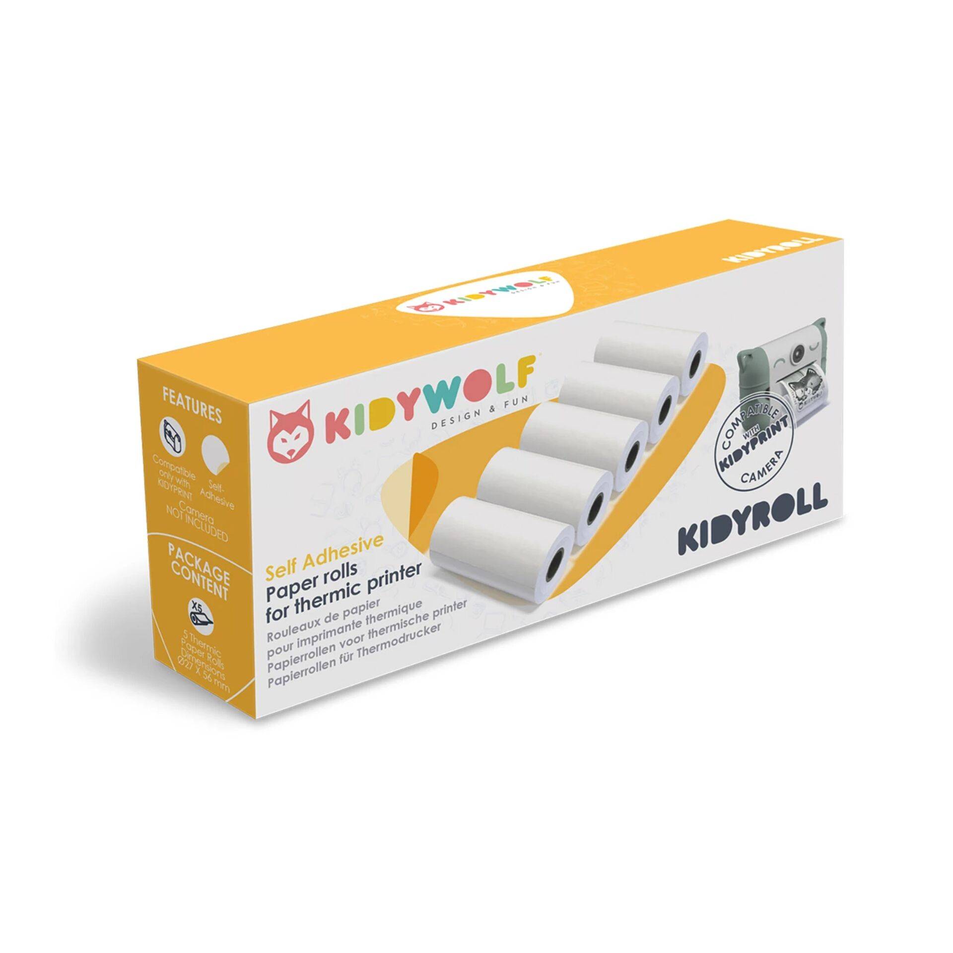 Kidywolf standaard fotopapier voor instantcamera's, 5 rollen-0