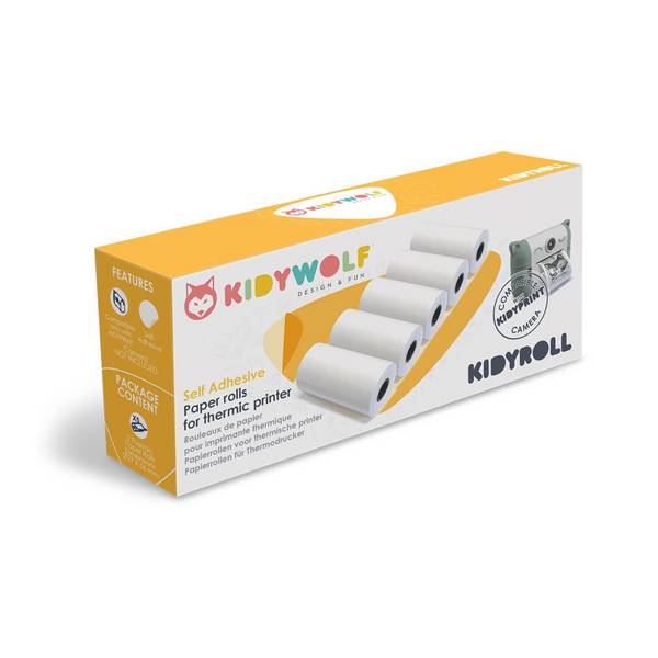 Kidywolf standaard fotopapier voor instantcamera's, 5 rollen