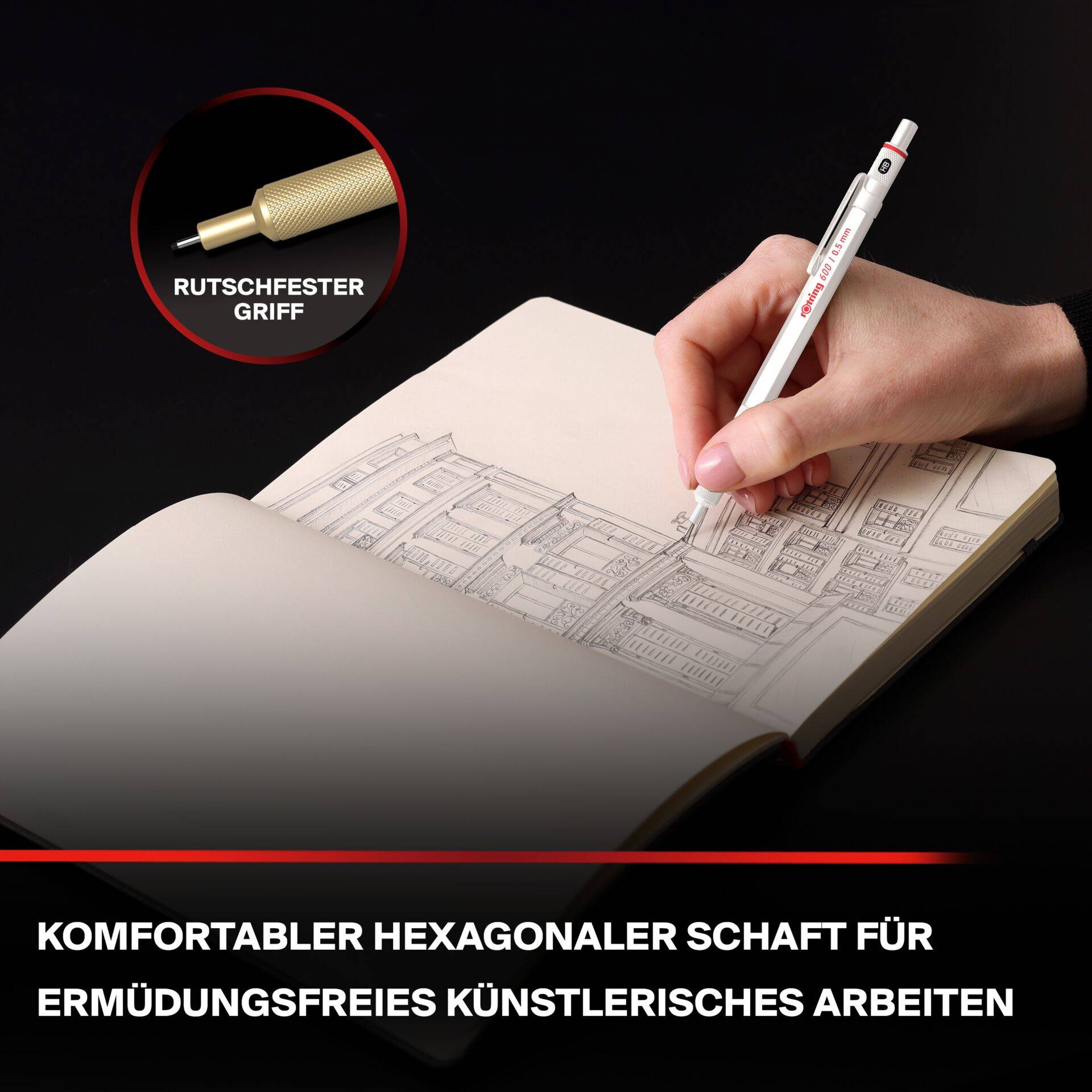 Rotring 600 fijn potlood metallic-parelwit 0,5 mm-2