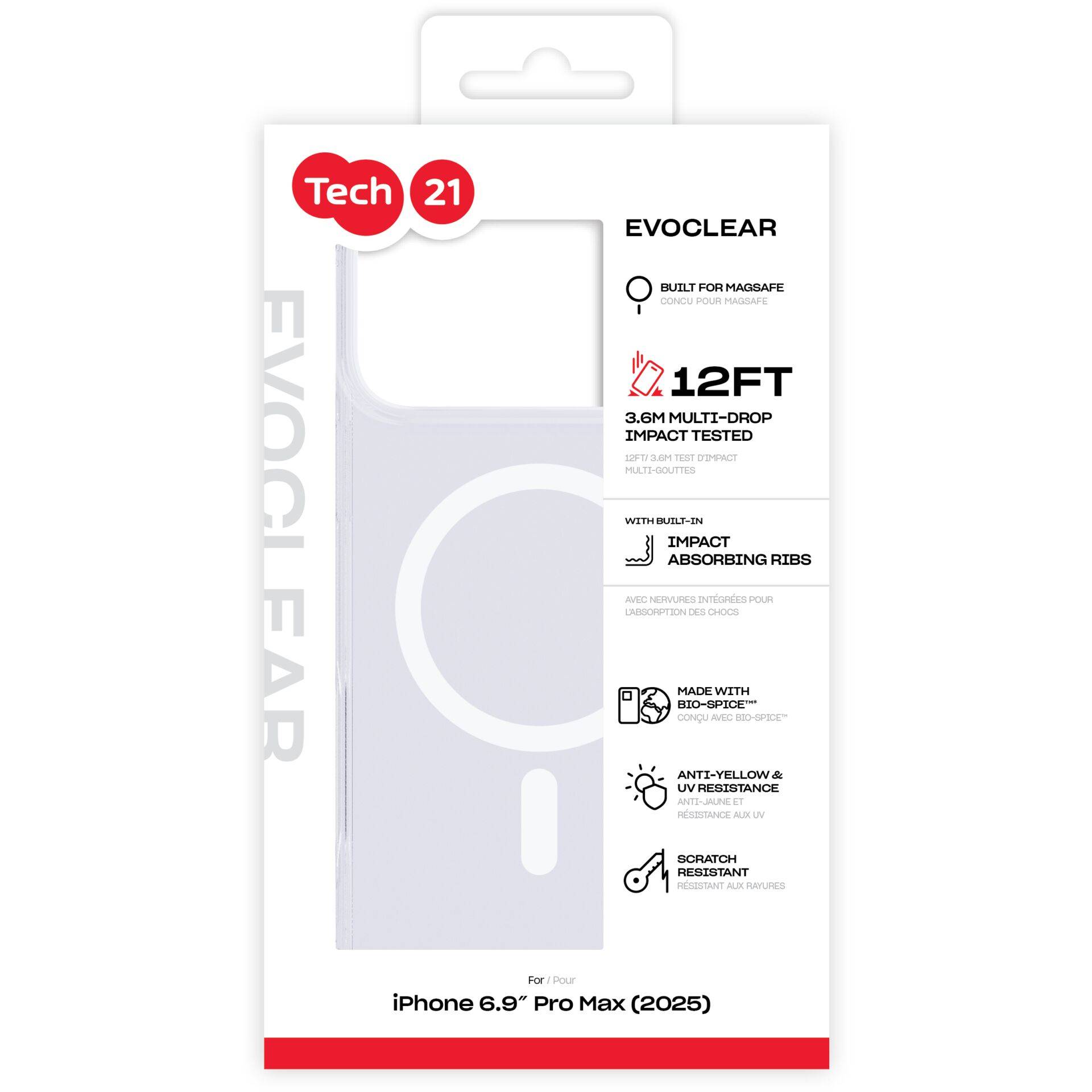 Tech21 EvoClear MagSafe-hoesje voor iPhone 17 Pro Max, transparant-0