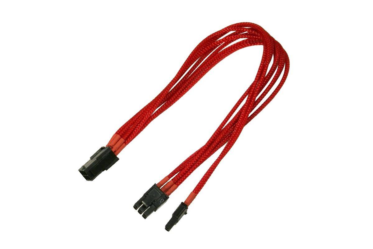 Kabel Nanoxia PCI-E 6- naar 6+2-Pin, 30 cm, Enkel, rood-0