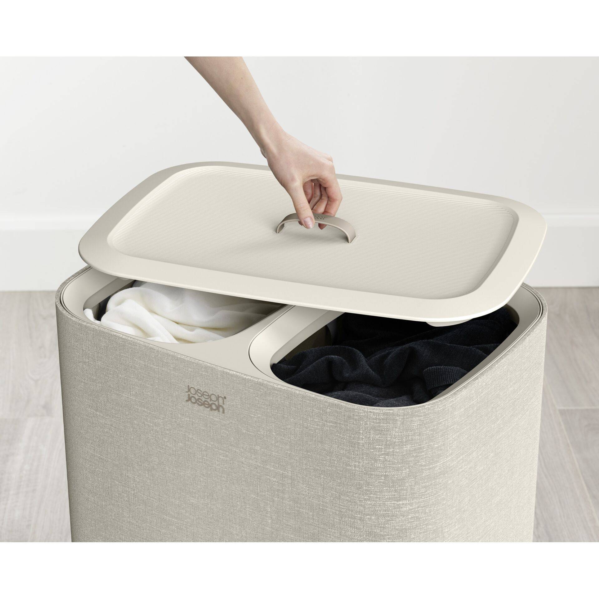 Joseph Joseph Tota ecru 90L Wasmand met scheidingsbak-2