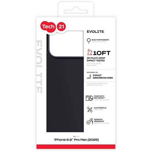 Tech21 EvoLite MagSafe-hoesje voor iPhone 17 Pro Max, zwart