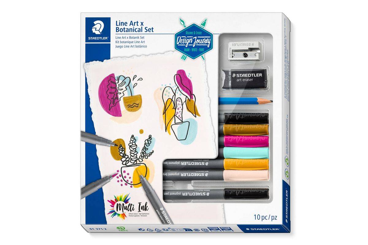 Staedtler 4007817102374 Staedtler - Line Art x Botanical Set, set van 10 stuks-0