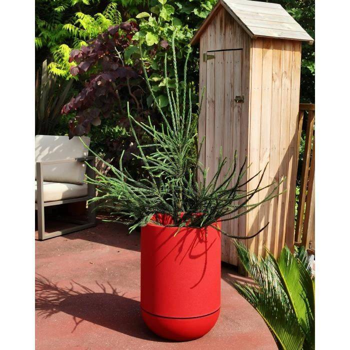 RIVIERA GRANIT TULIPE Bloembak - Kunststof - Diameter 50 cm - Rood-2