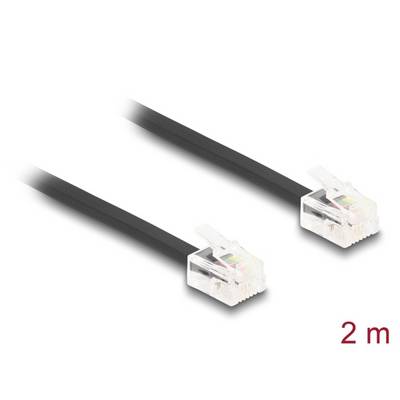 DELOCK DELOCK-90618 Kabel: telefonisch; verbinding 1: 1; Lngt: 2m; zwart; Isolatie: PVC - 1 stuk-0