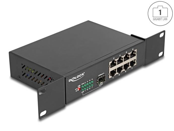 Delock 10" Gigabit Ethernet Switch 8 Port + 1 SFP-0