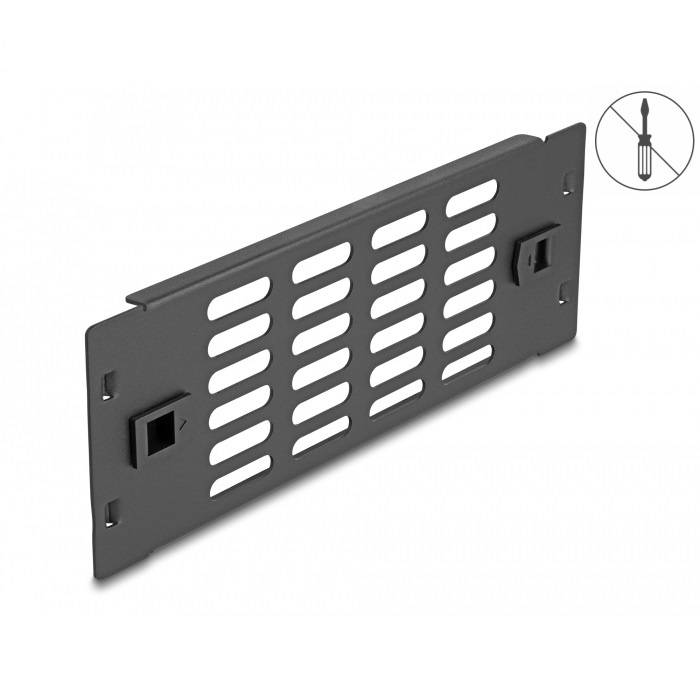10 inch ventilatiepaneel | toolfree | 2U | zwart-0