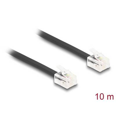 DELOCK DELOCK-90621 Kabel: telefonisch; verbinding 1: 1; Lngt: 10m; zwart; Isolatie: PVC - 1 stuk-0