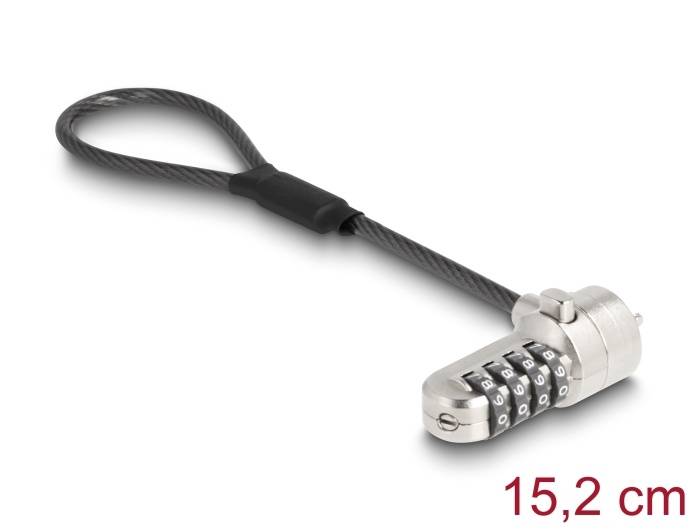 Navilock Laptop Security Cable with Digit Combination Lock 15.2 cm for Kensington Slot 3 x 7 mm-0