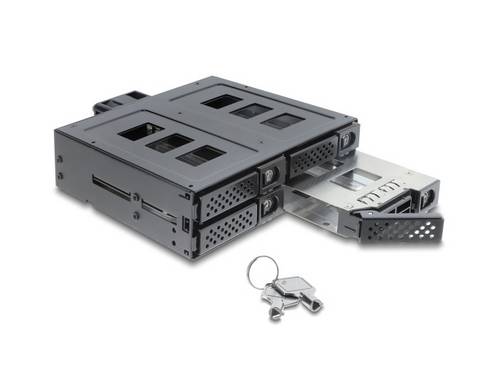 Delock 5.25″ Mobile Rack for 4 x 2.5″ SATA or SAS HDD / SSD with lock