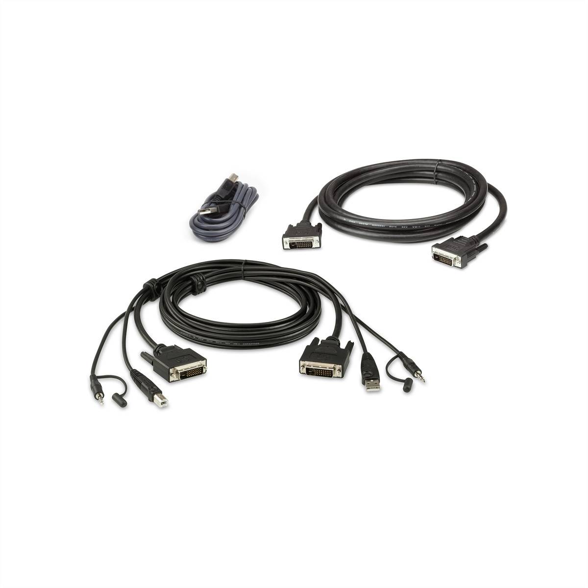 ATEN 2L-7D02UDX3 USB DVI-D Dual Link Dual Display Secure KVM Kabel Set-0