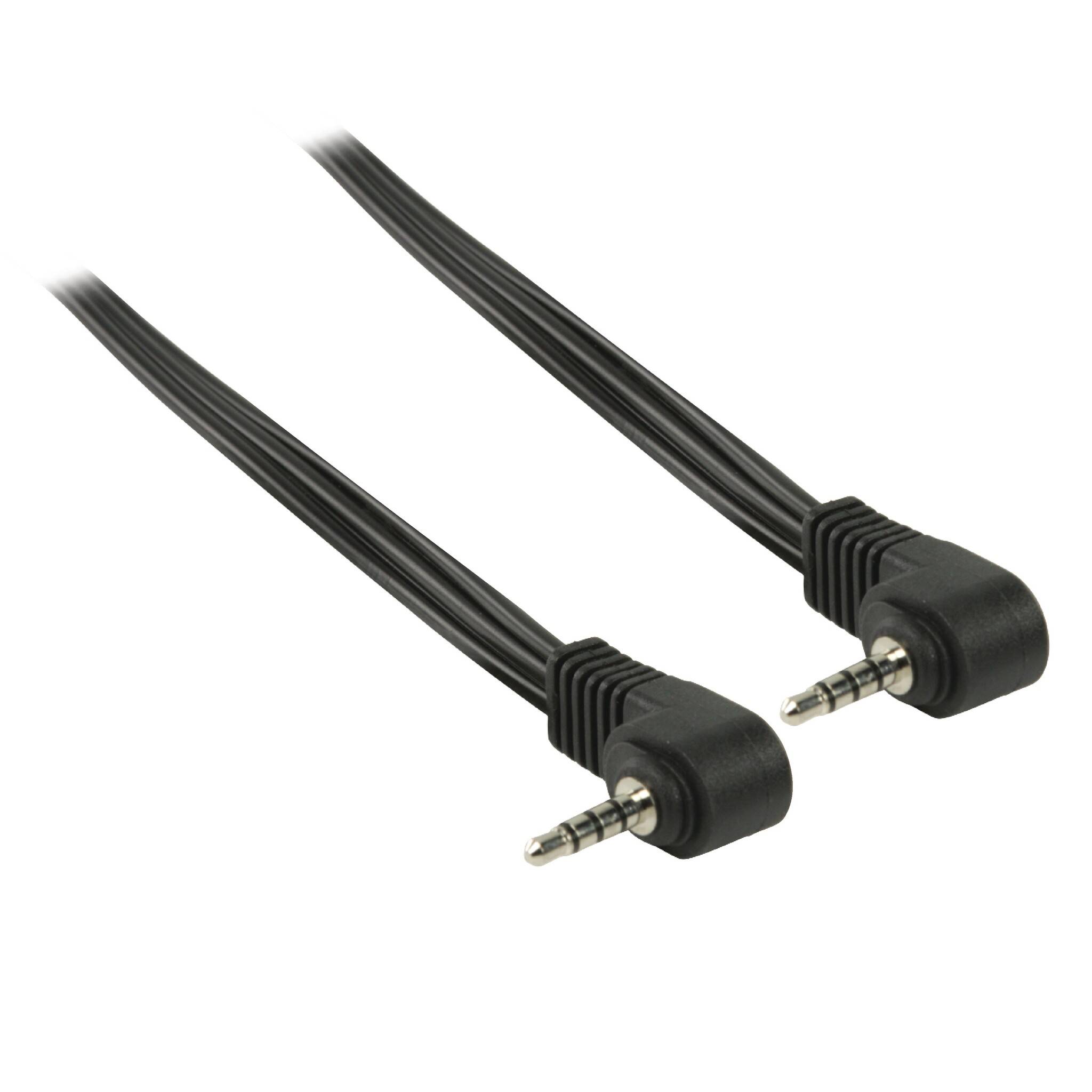 3,5mm Jack 4-polig audio/video kabel - haaks / zwart - 2 meter-0