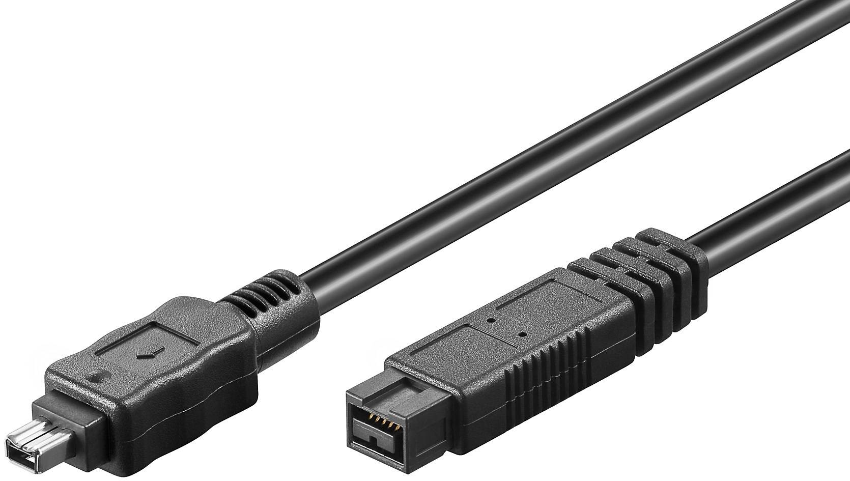 FireWire 400-800 kabel met 4-pins - 9-pins connectoren / zwart - 1 meter-0
